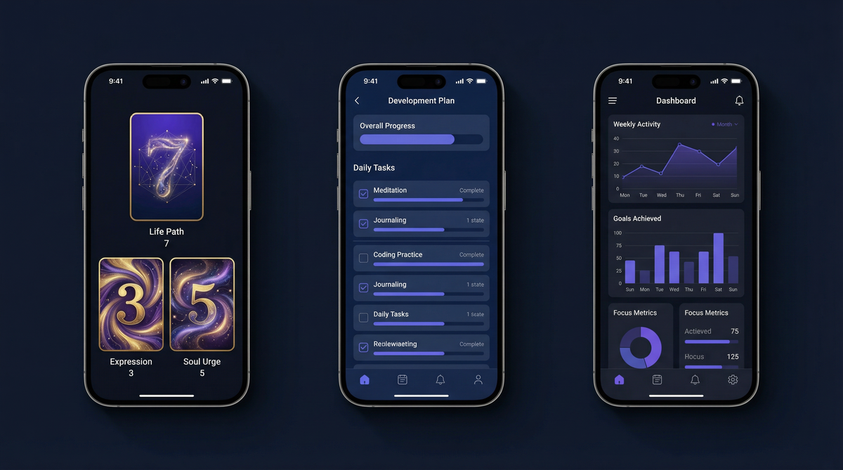 Numerology Gateway App Screens Preview